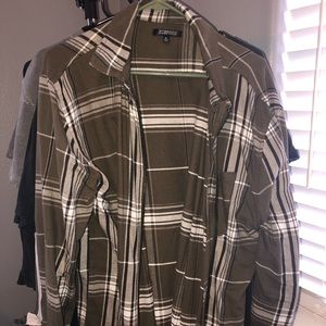 olive zip flannel elwood